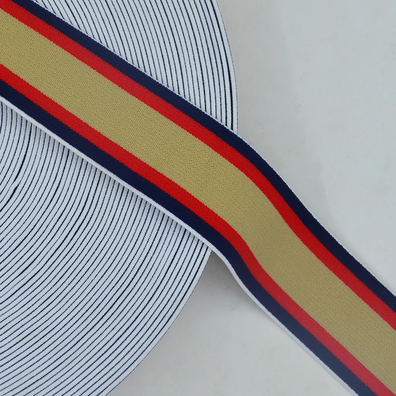 5 ярдов размер 4 см нежная эластичная лента в темно-синюю красную бежевую полоску