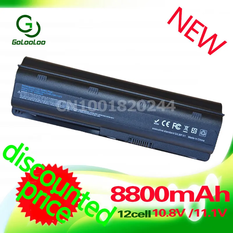 

Golooloo 8800MaH 11,1 V аккумулятор для hp павильон DM4 DV3 DV6 DV5 DV7 G32 G62 G42 G6 G7 CQ32 CQ42 CQ43 CQ56 CQ57 MU06 593553-001 аккумулятор большой емкости