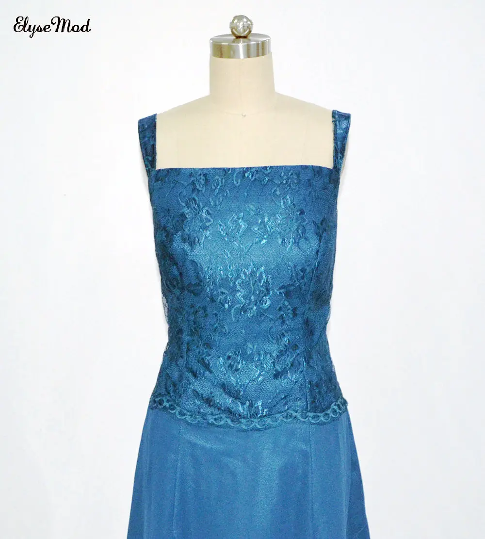 Новые синие Кепки рукава по колено Чирок кружевные коктейльные платья из