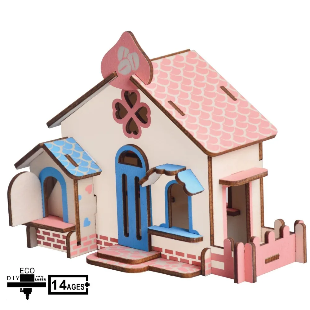 Новые Деревянные 3D головоломки DIY Строительные Сборная модель украшения дома