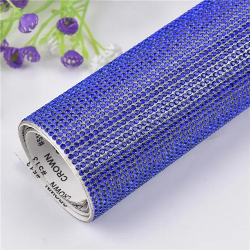 sapphire color Заводские Стразы 24*40 см 2 мм SS6 с кристаллами и бусинами, дизайн с железной сеткой, стразы, рулон кристаллов, свадебные украшения - Цвет: sapphire color