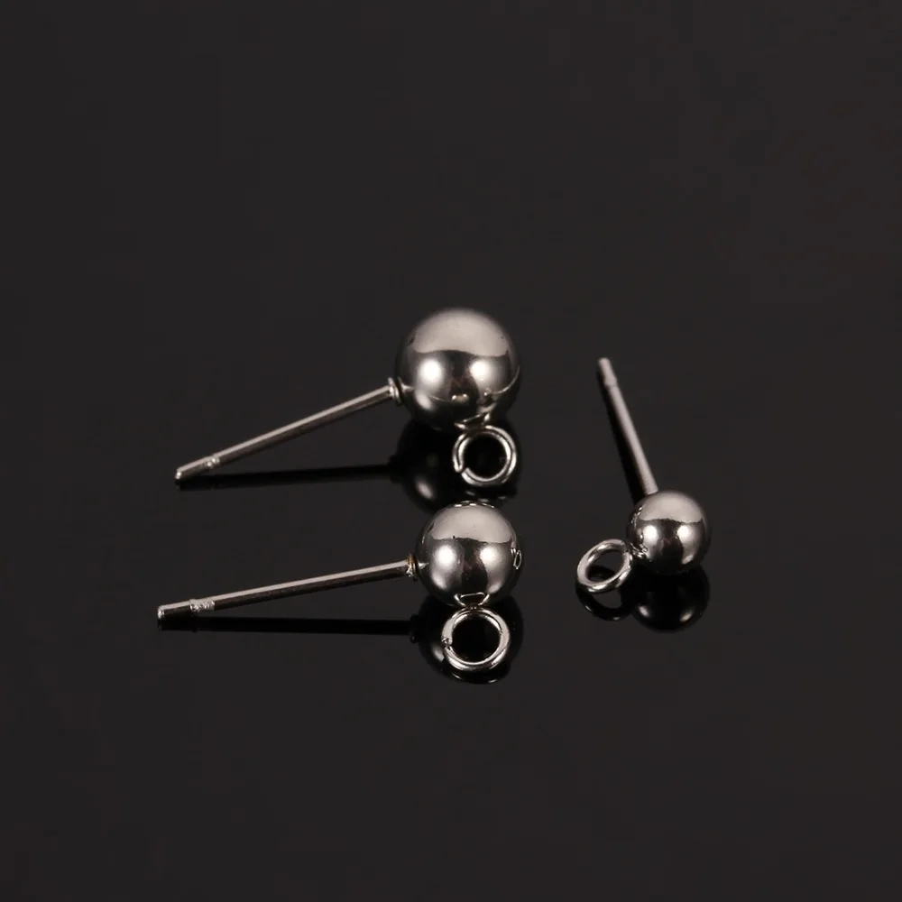 Серьги гвоздики из нержавеющей стали размер 4/5/6 мм 20 шт./лот|jewelry findings|stud earring