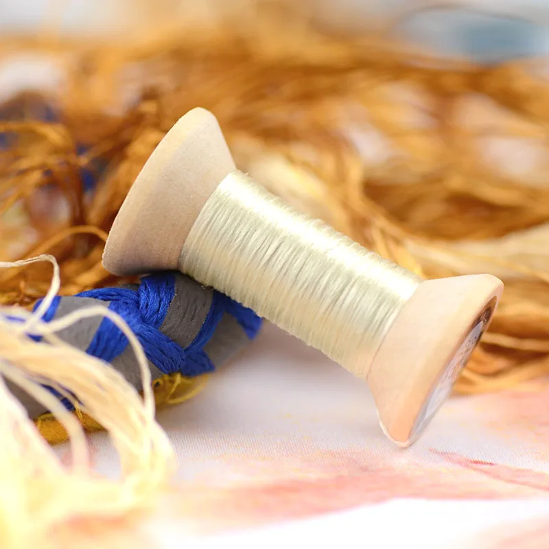 Золотисто оранжевая шелковая нить для рукоделия 20 м ручная вышивка Spiraea|Нитки