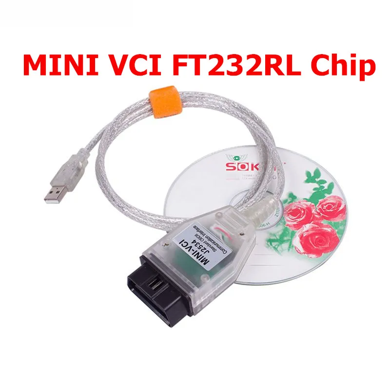 FT232RL OBD2 Diagnostic TooL FTDI Chip V14.20.019 Mini-VCI J2534 Interface Mini VCI USB Cable For Toyota TIS Techstream FTDI CHIP - Цвет: FT232RL