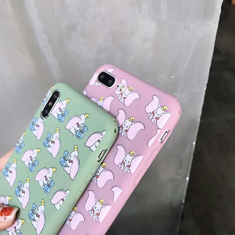 Милый мультяшный чехол для телефона Dumbo iPhone X XR XS Max 6 6S Plus мягкий силиконовый 7 8