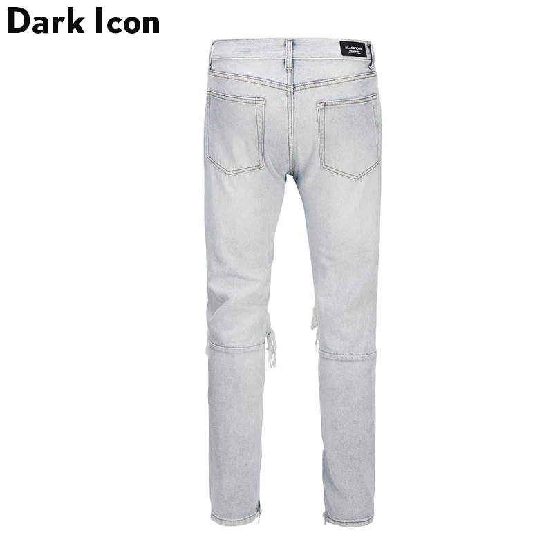 Джинсовые брюки Dark Icon потертые с застежкой молнией на щиколотке мужские в стиле