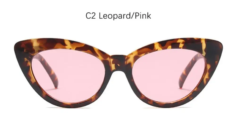 C2 leopard pink Белые женские солнцезащитные очки кошачий глаз, большие размеры, новая мода, винтажные Роскошные элегантные солнцезащитные очки, женские леопардовые коричневые солнцезащитные очки Cateye - Цвет линз: C2 leopard pink