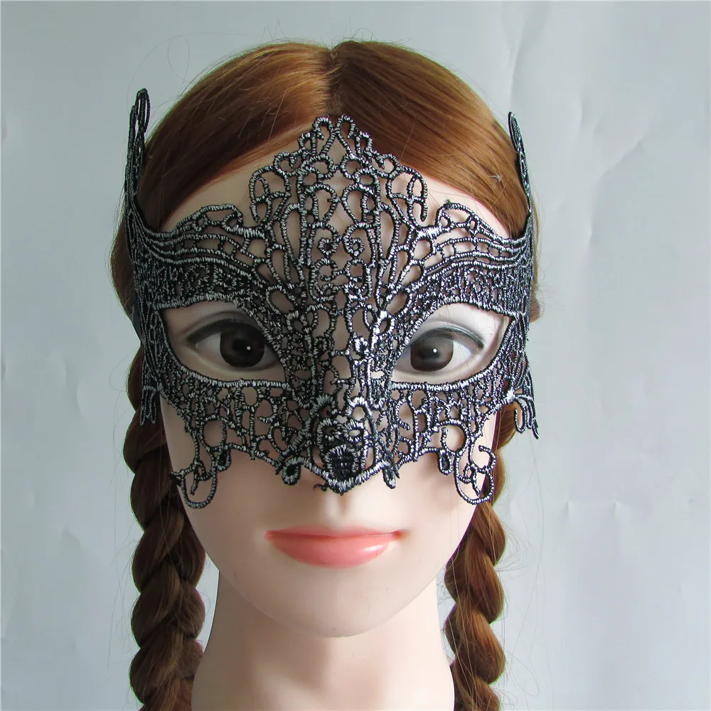 Лидер продаж Серебряная Сексуальная кружевная маска с бабочкой вырезом для глаз