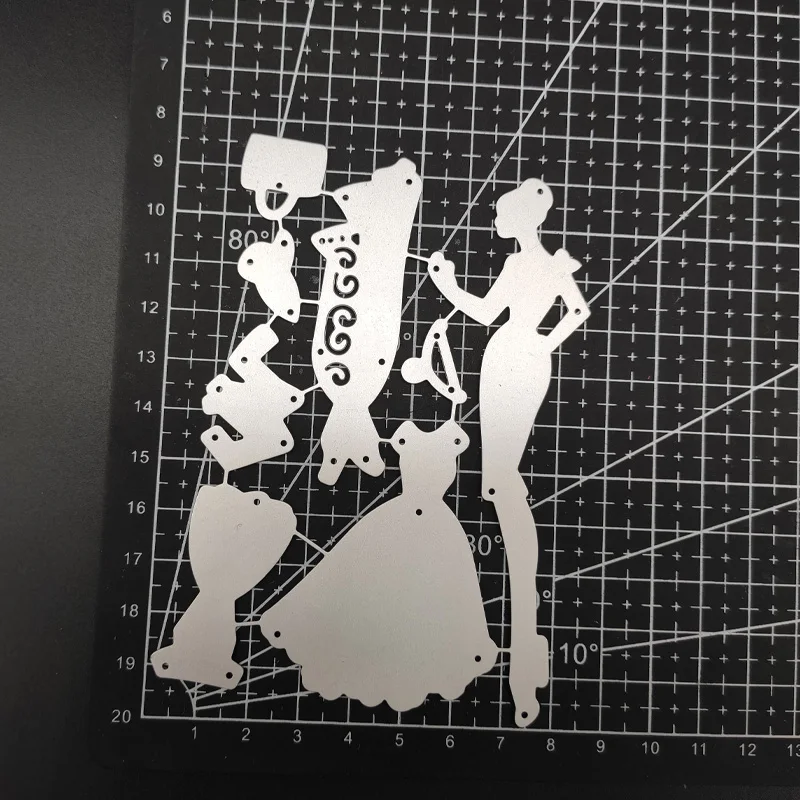 Dies Scrapbooking Stencil Girl Dress Frame Background Metal Cutting Die New 2019 Craft Stamp Cut Christmas Card Making DIY | Дом и сад