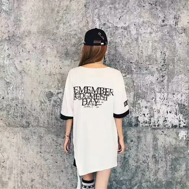 VERSMA корейский Harajuku BF печатные ленты поддельные из двух частей футболка для мужчин и женщин Ins хип хоп свободные негабаритных футболки для мужчин дропшиппинг