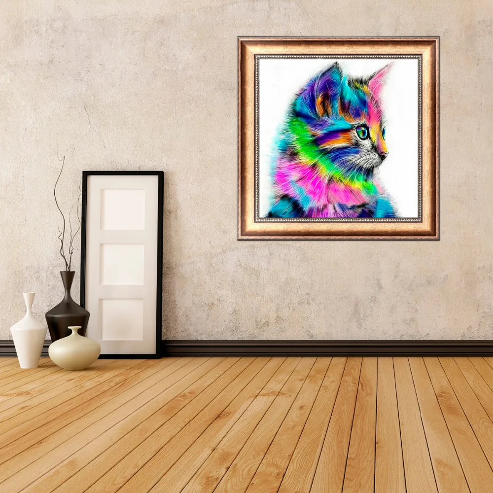 5d бриллианты окрашенные цветной Кот кулак Алмазная дрель круглая дрель|drill drill|drill