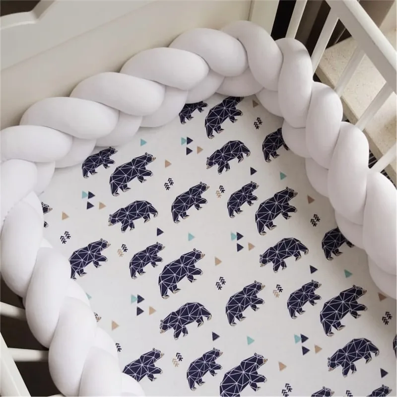

Nordic 1M/2M/3M Baby Bed Bumper Crib Cot Bumper for Infant Boys Girls Baby Bumper Knot Braid Crib Protector Room Decor