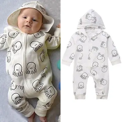 Одежда для малышей мальчиков и девочек хлопковый комбинезон с длинными рукавами