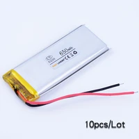 10pcslot 502065 3 7v 650mah rechargeable lithium li polymer li ion battery for mp3 mp4 dvr gps psp pda bluetooth speaker toys
