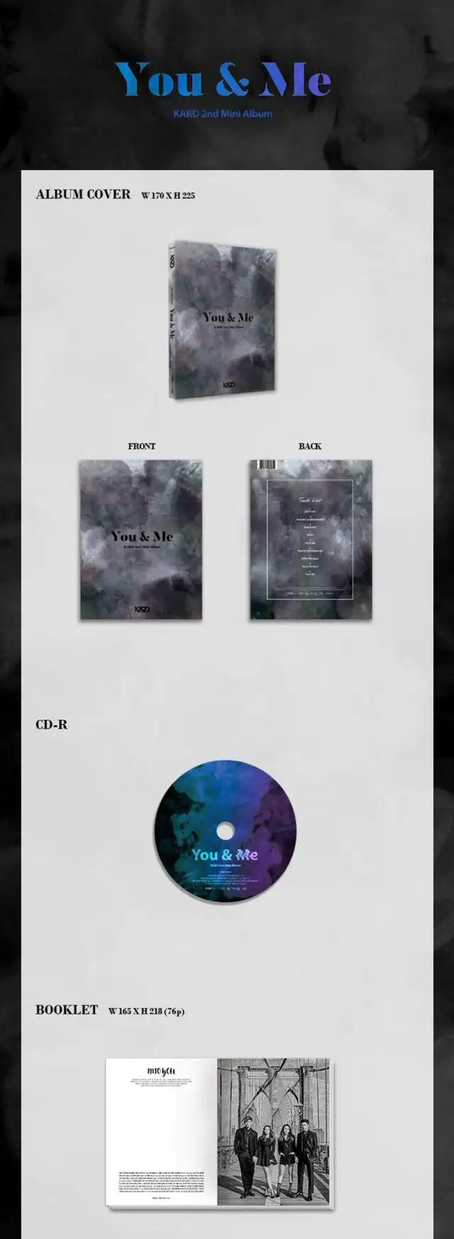 Подписанный KARD K.A.R.D autographed mini2nd альбом You& Me CD+ Фотокнига KPOP autoграф 112017