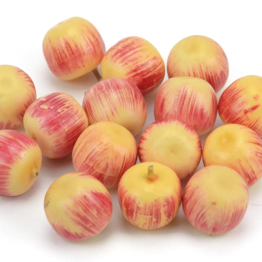 Дешевые 20 шт мини украшения яблока искусственные вечерние Рождественские