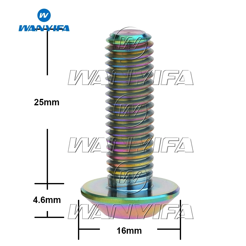Титановый "Wanyifa" болты M8X25mm Аллен с полукруглой головкой винт для велосипеда диск для мотоцикла тормоза винт 6 шт