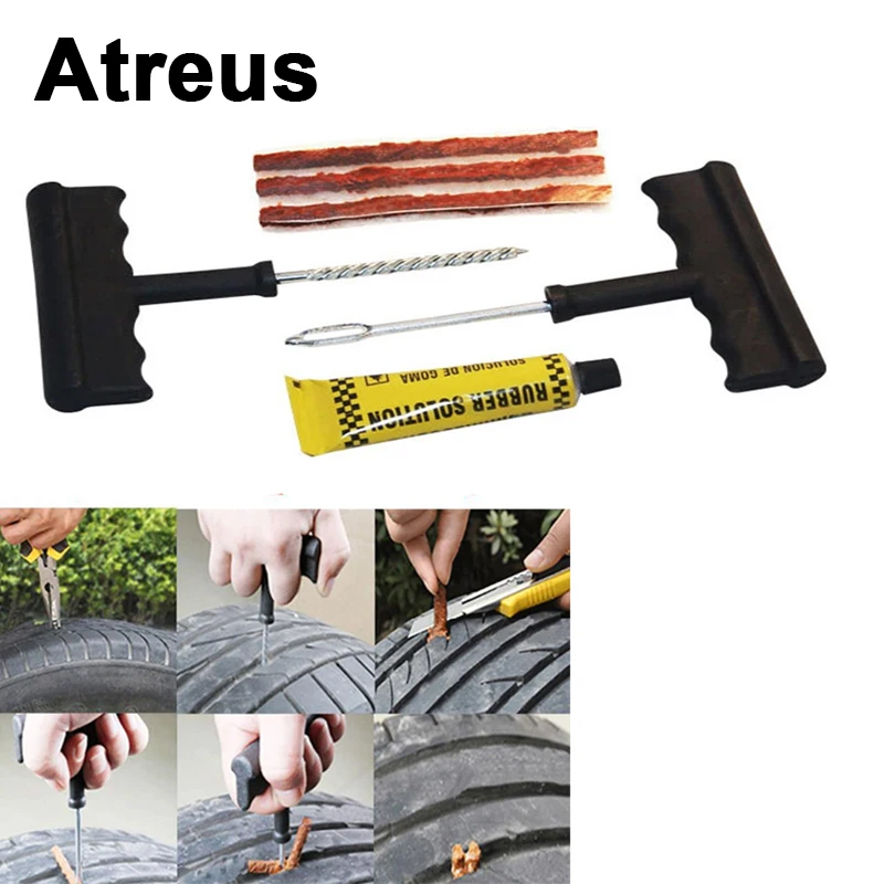 Atreus портативный автомобильный бескамерный штекер для прокола шин набор