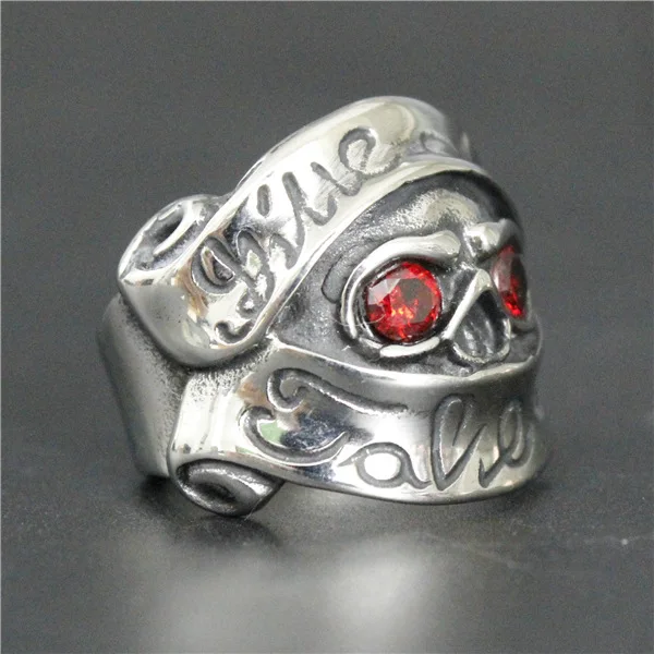 Прямая поставка Крутое модное кольцо с черепом размером от 7 до 13 из нержавеющей