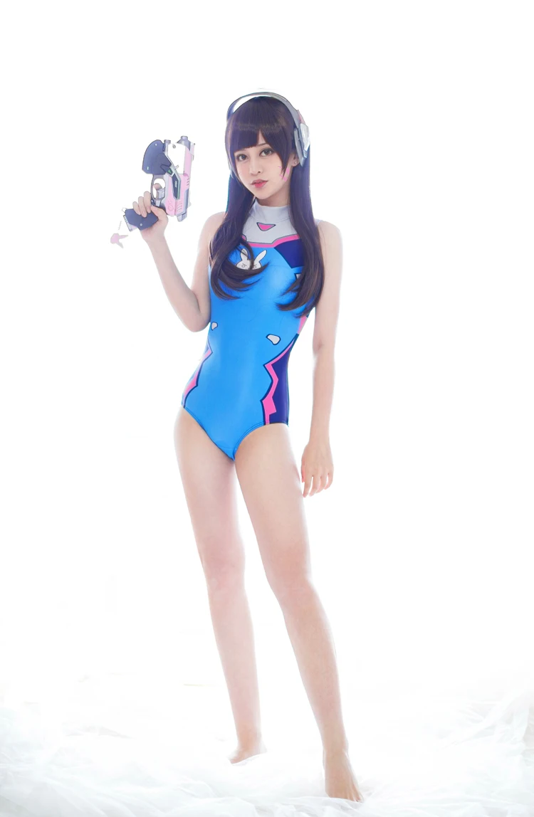 Новинка 2018 костюм для косплея игры OW D.VA сексуальный женский цельный купальник