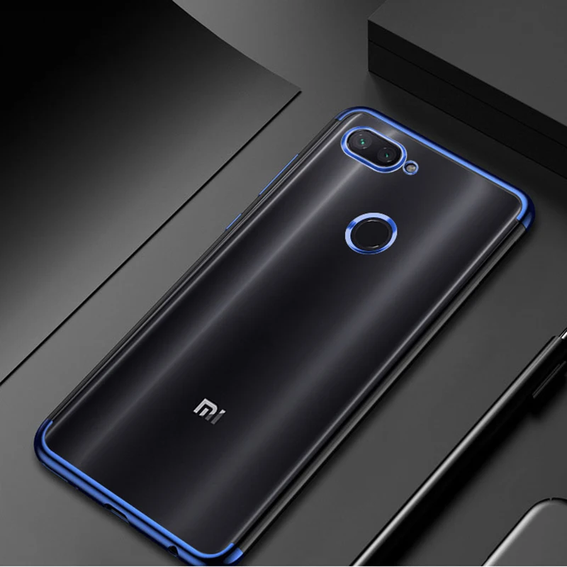 Blue Силиконовый чехол для Xiao mi Red mi 5 Plus 6A S2 Note 4 4X5 5A 6 7 Pro mi A1 A2 5X6X6 8 Lite 9 SE Pocophone F1 покрытие прозрачный чехол - Цвет: Blue
