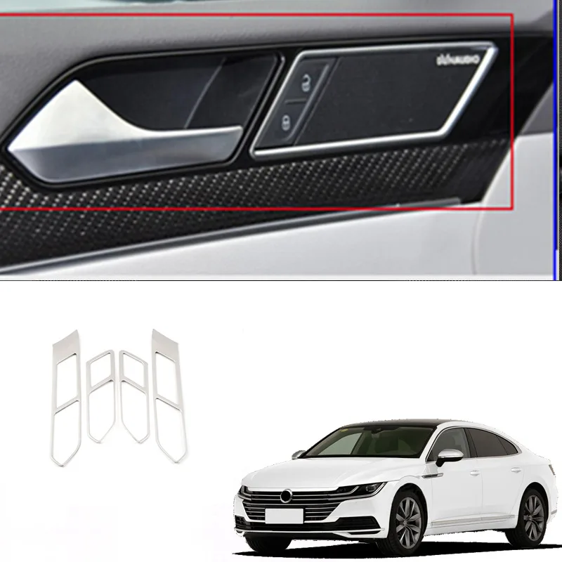 4 шт. внутренняя дверная ручка для Volkswagen Arteon 2017 2018 из нержавеющей стали|Лепнина