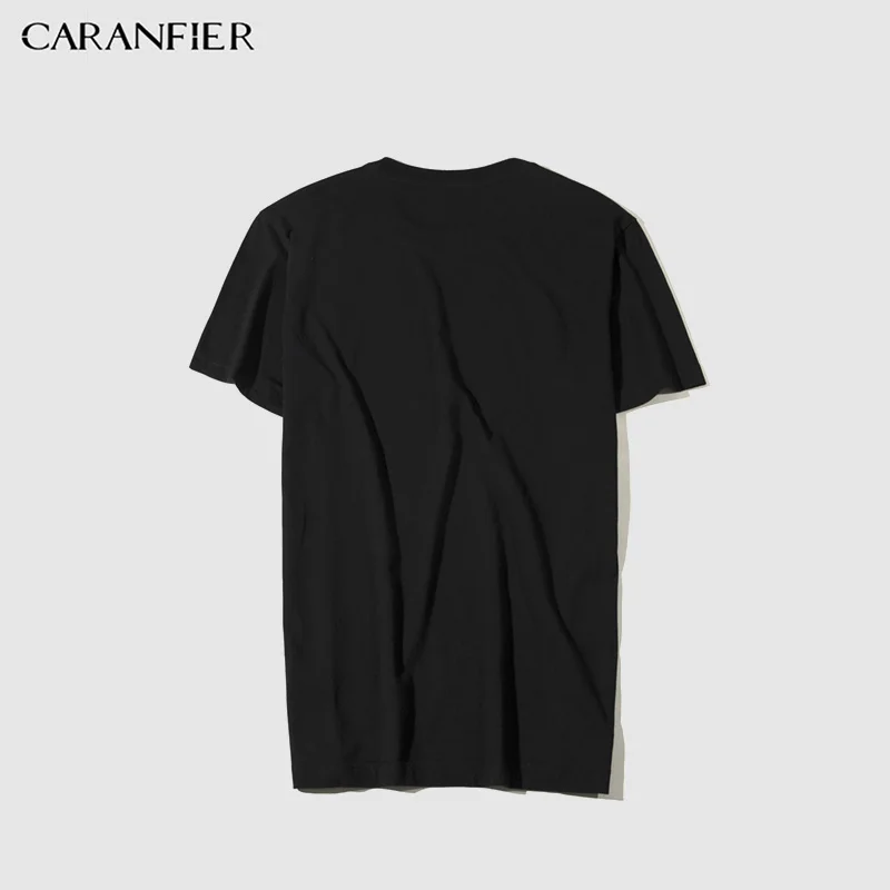 CARANFIER Мужская футболка новые летние рубашки модный дизайн короткий рукав