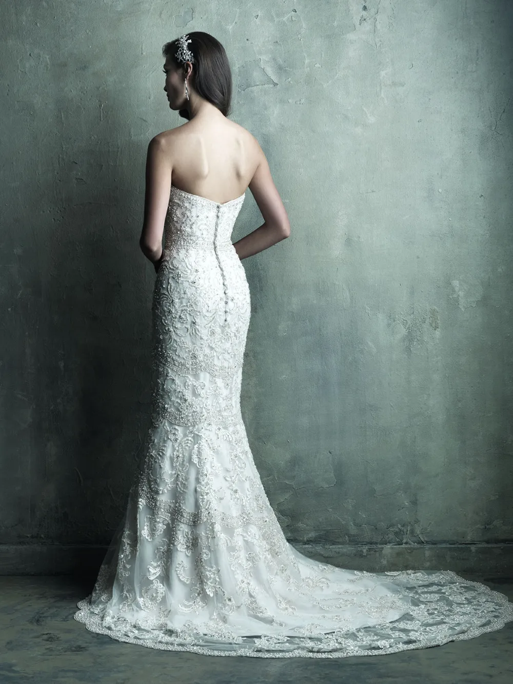 2015 New GownBest quality fast delivery strapless mermaid wedding dress beaded lace sleeveless sweetheartWholesale Dress | Свадьбы и