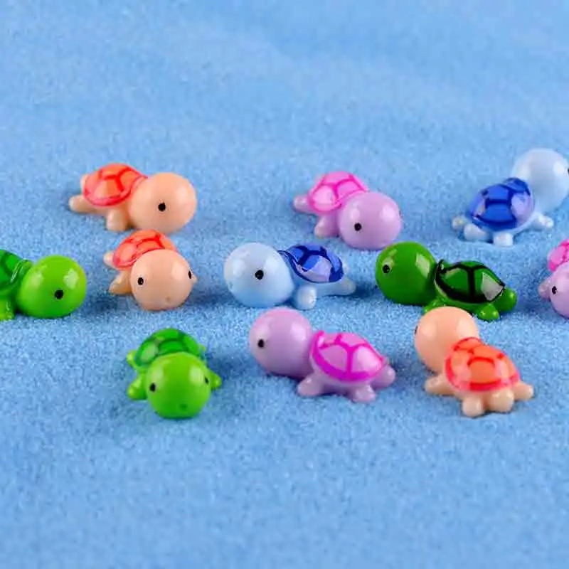 5 шт. цветные мини черепахи DIY игрушки поделки фигура Террариум с мхом сказочное