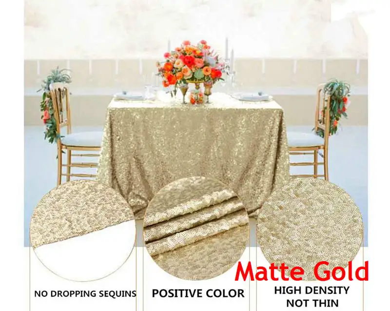 Matter Gold 60X102in Королевская Синяя скатерть с блестками прямоугольная блестящая скатерть с блестками для свадебной вечеринки Рождественский Банкетный Декор-63 - Цвет: Matter Gold