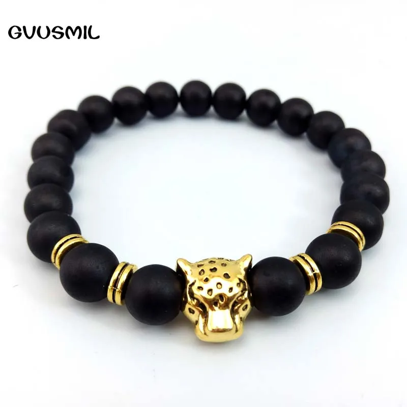 Женские и мужские браслеты GVUSMIL бусины из натурального камня с шармами головой