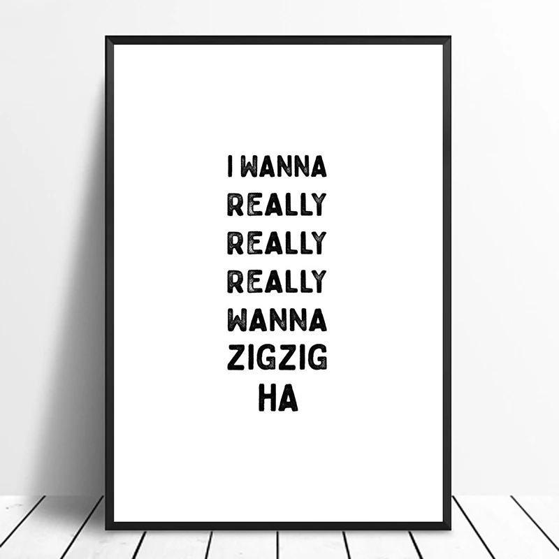 Стильный музыкальный текст Zigzig Ha постер для девочек домашний декор Настенный