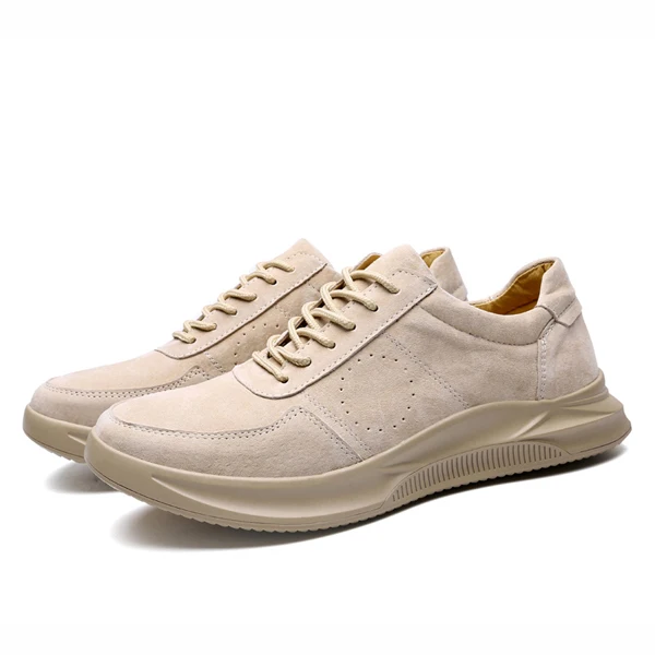 sand Leisure shoes YIGER/Новинка; мужская повседневная обувь для отдыха; мужская кожаная спортивная обувь на шнуровке из натуральной кожи; сезон весна-осень; большие размеры; 0252 - Цвет: sand Leisure shoes