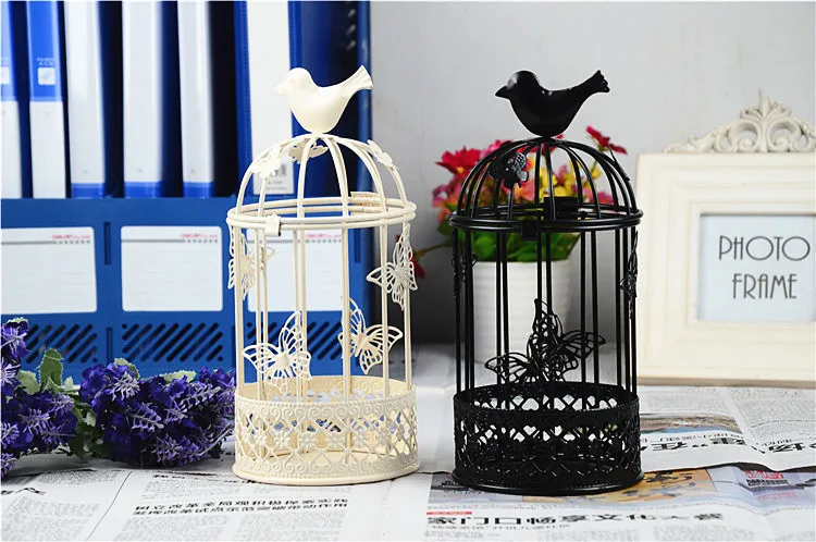 Современный дом Креативный птичья клетка Железный подсвечник украшение