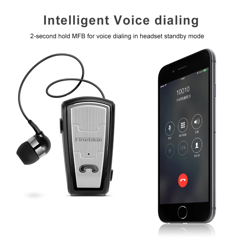 Fineblue FQ-208 Беспроводная гарнитура Bluetooth Hands free наушники с микрофоном 5 время