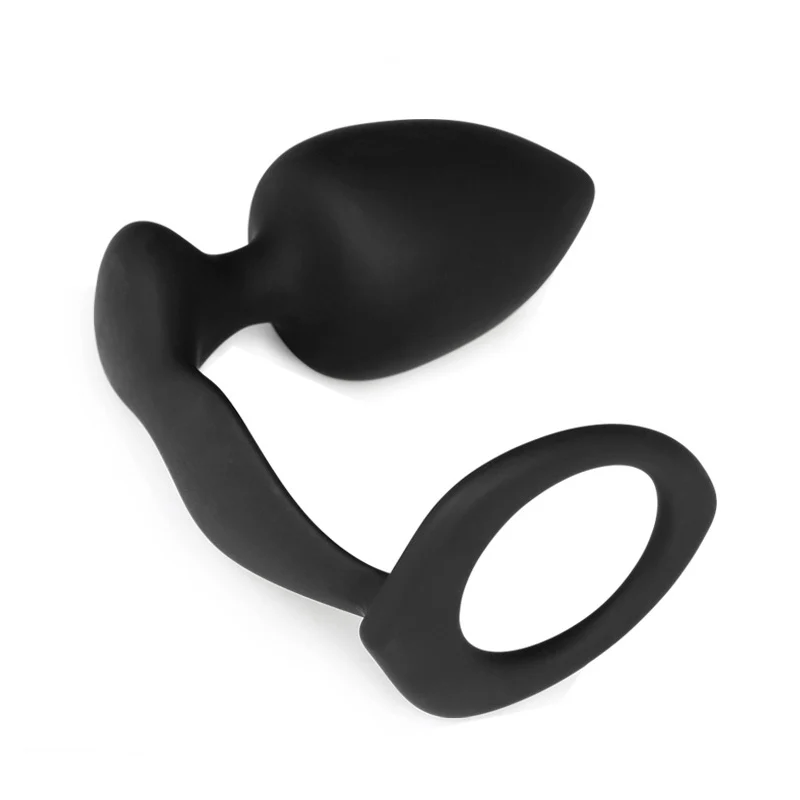Силиконовые Анальная пробка замок Кольцо G Spot Стимуляция простаты массажер секс