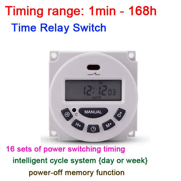 

Digital lcd power Weekly Programmable Clock Cycle Timer Relay Switch