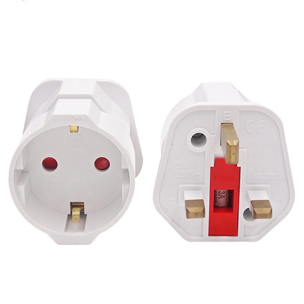 Европейский 2 контактный до английская вилка с 3 зубцами переключающий Адаптер