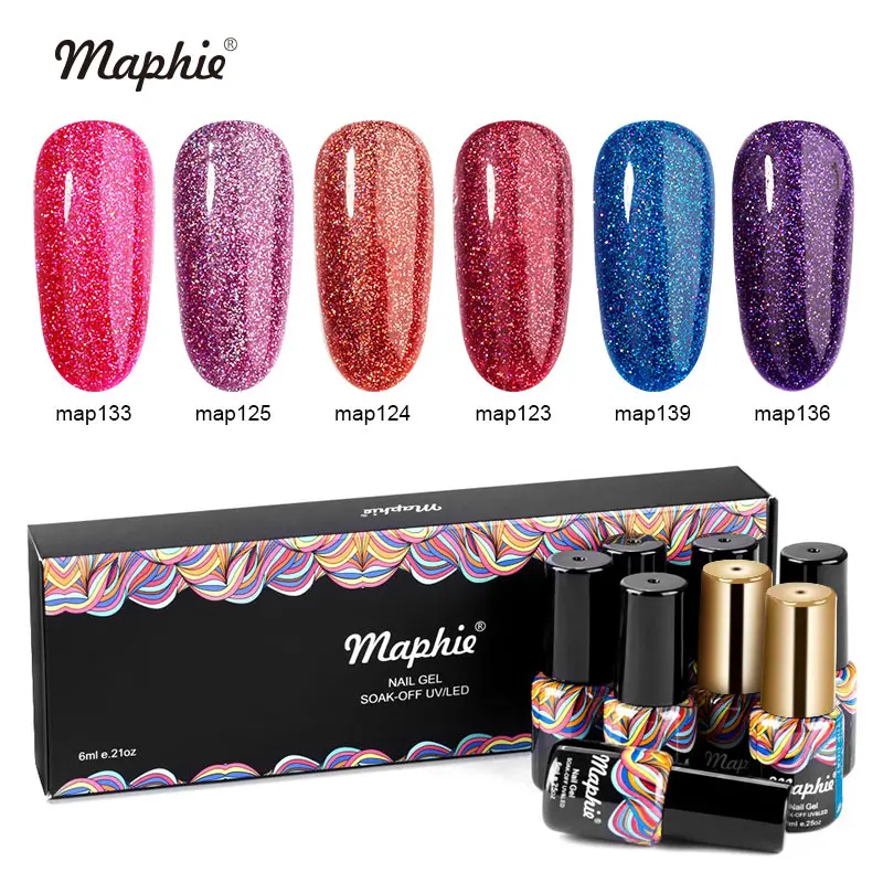 Maphie 8 шт./лот Гель лак для ногтей блестящие неоновые ногти с uv фильтром Гибридный