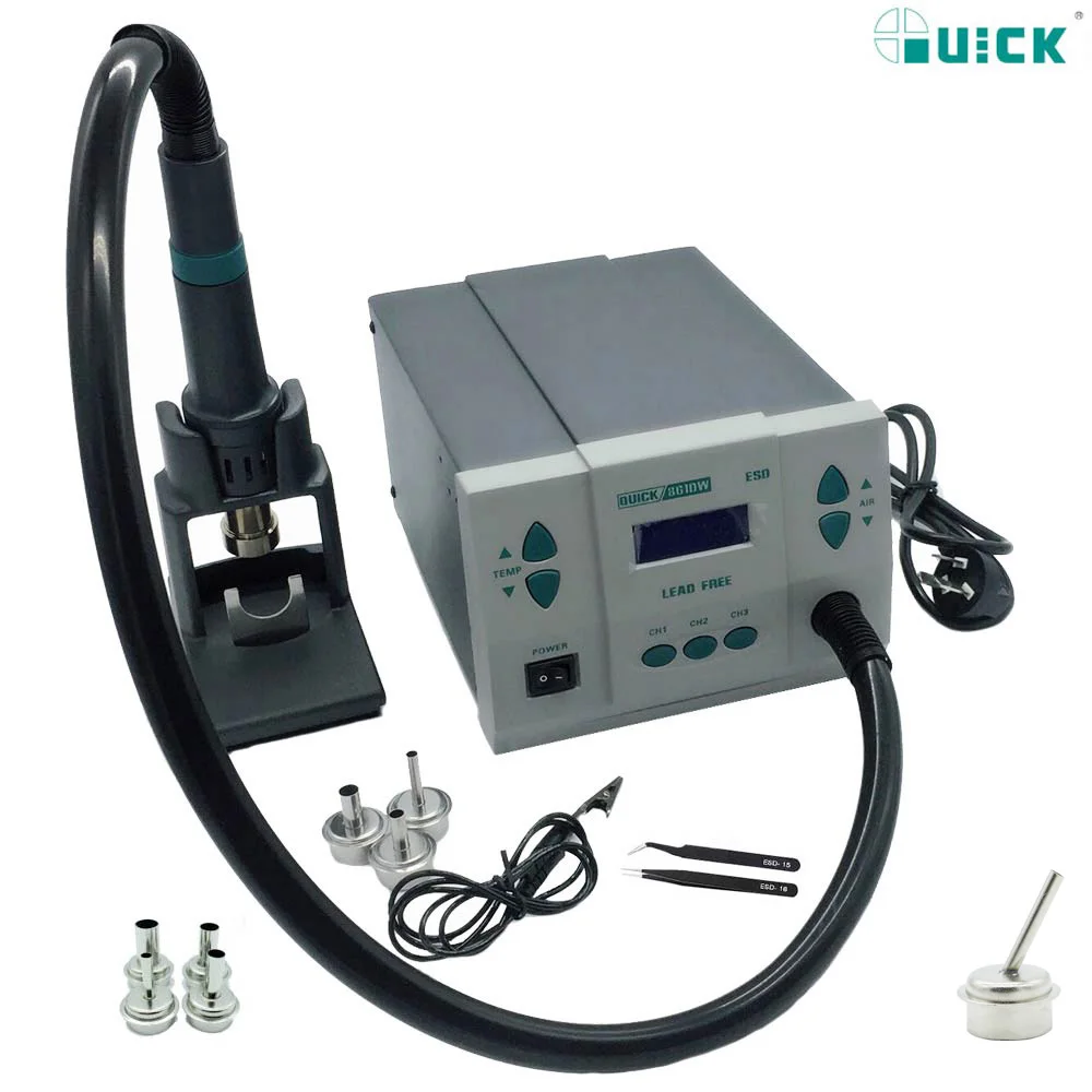 Паяльная станция 1000W220/110V QUICK 861DW тепловая пушка не требующая свинца с горячим