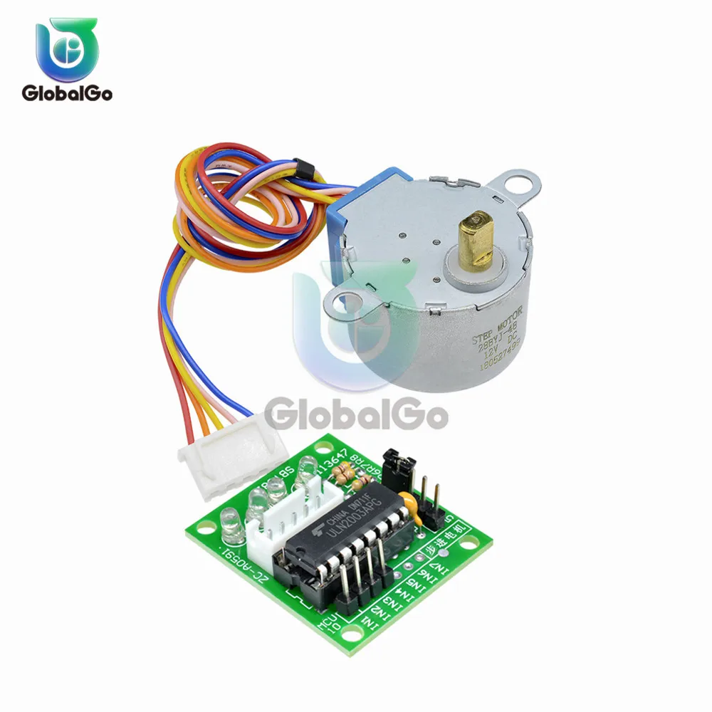 

Мини шаговый двигатель постоянного тока 28BYJ-48 DC5V DC12V 4 фазы DC редукторный шаговый двигатель ULN2003 драйвер платы для Arduino DIY Kit