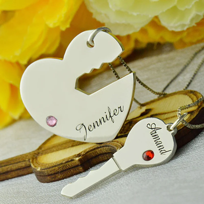 Парные подвески ожерелье с надписью Key to And Heart ожерелья кристаллами и камнями