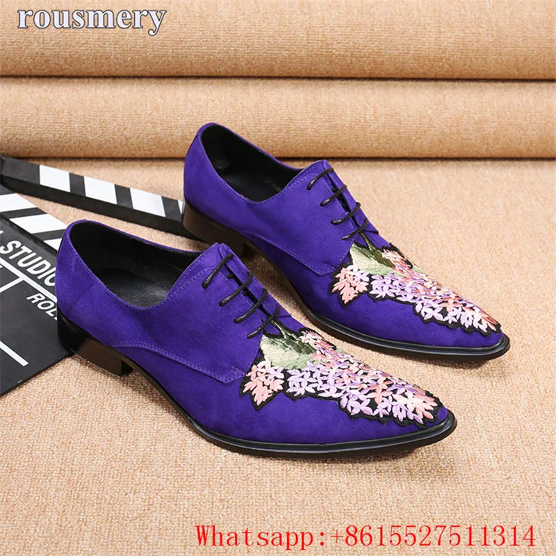 Люксовый Бренд Дизайнерские Туфли Мужские 2017 Вышивка Печать Оксфорды Мужчины