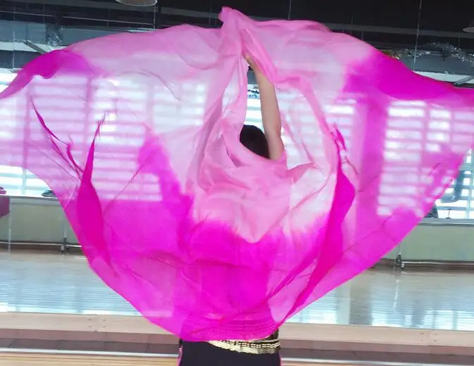 Шелковая вуаль ручной работы для танца живота градиентные цвета 250*114 см