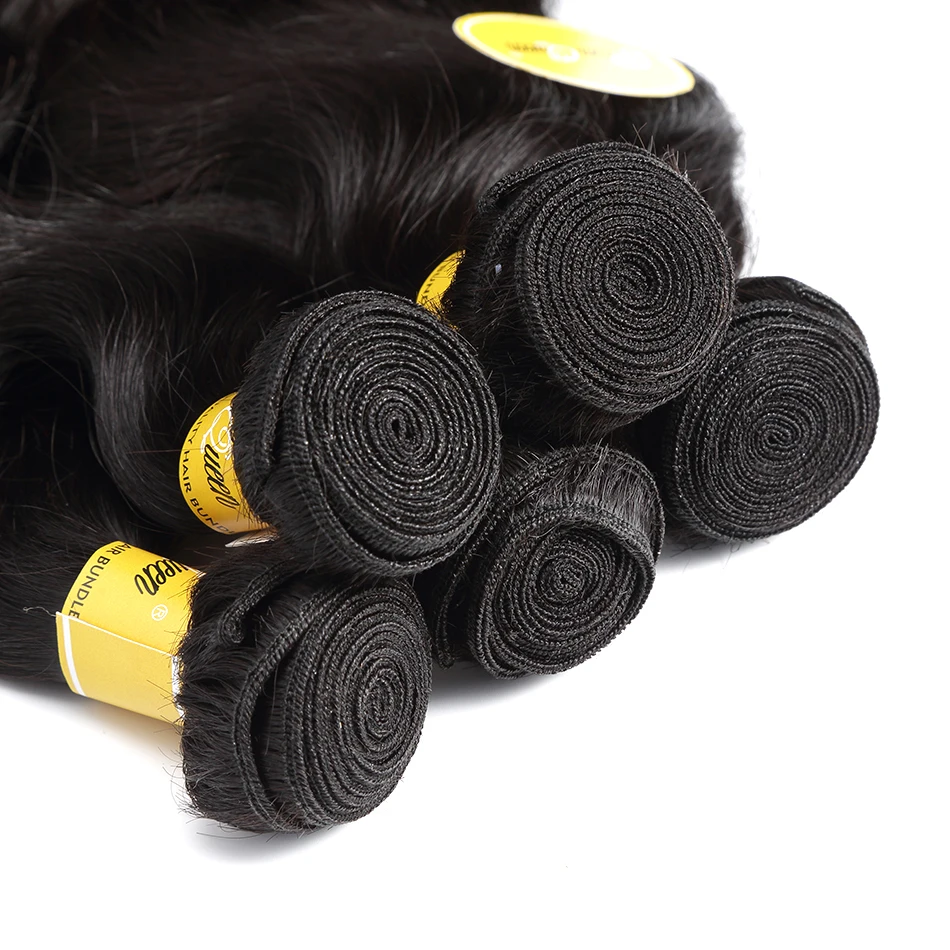 Индийские волнистые человеческие волосы 4 пряди 100% натуральные черные Remy пучок