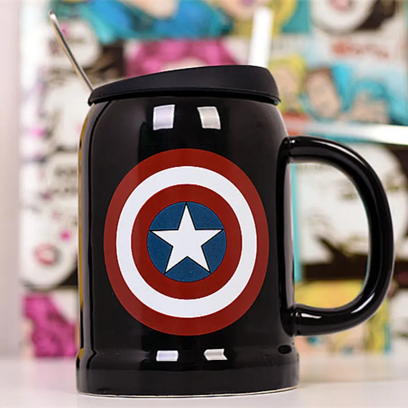 Captain America Caneca супергерой Супермен Капитан Америка керамическая Халк кружка кофе чай молоко горячей воды чашки Посуда для напитков цвет Novetly Рождественский подарок - Цвет: Captain America