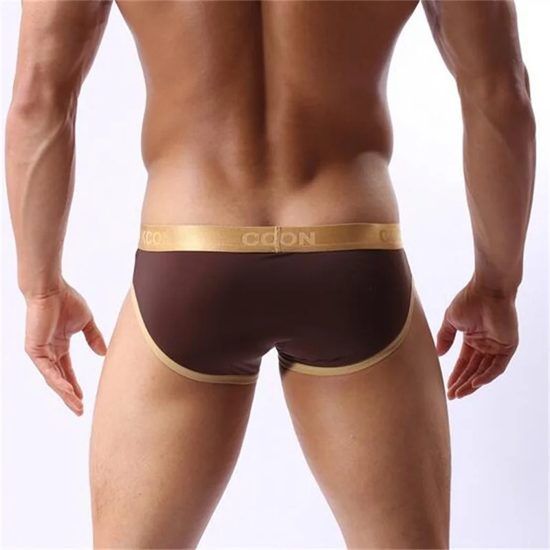 Мужские трусы брифы из спандекса с прозрачной сеткой| |