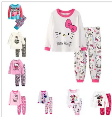 2019 Brand New Children pajamas cotton clothing sets new Girls Cartoon kids Autumn Winter indoor | Мать и ребенок