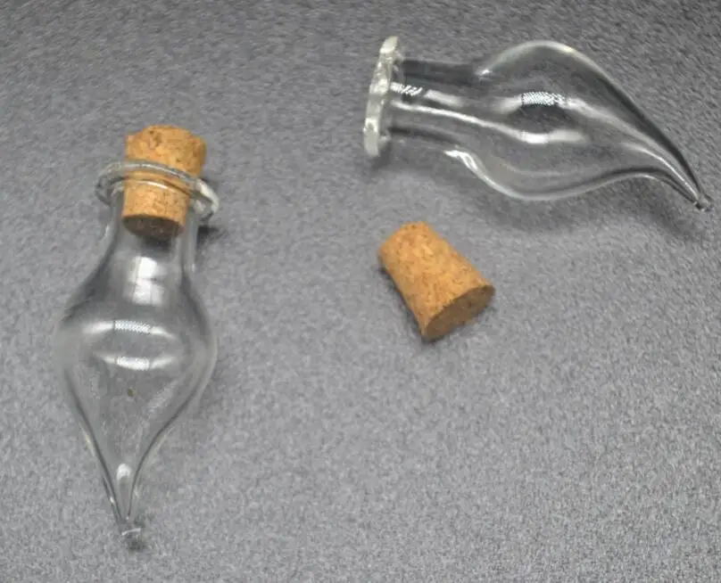 

500pcs Wholesale Glass wishing Bottles Chili Shape Cute drift Bottles With Cork stopper Little diy Gift tiny Jars Vials pendant