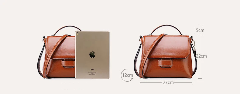 Fashion Women's Split Leather Handbags Ladies Vintage Brief Tote Shoulder Purse Female Leisure All-match Flap Crossbody Bags | Багаж и